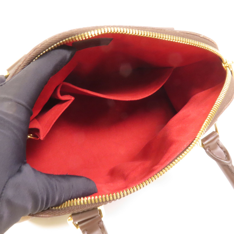 LOUIS VUITTON Damier Trevi金扣手挽肩背兩用袋棕色-7