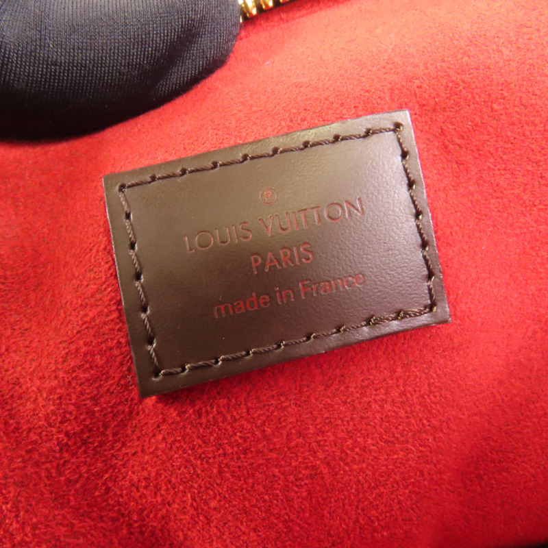 LOUIS VUITTON Damier Trevi金扣手挽肩背兩用袋棕色-8