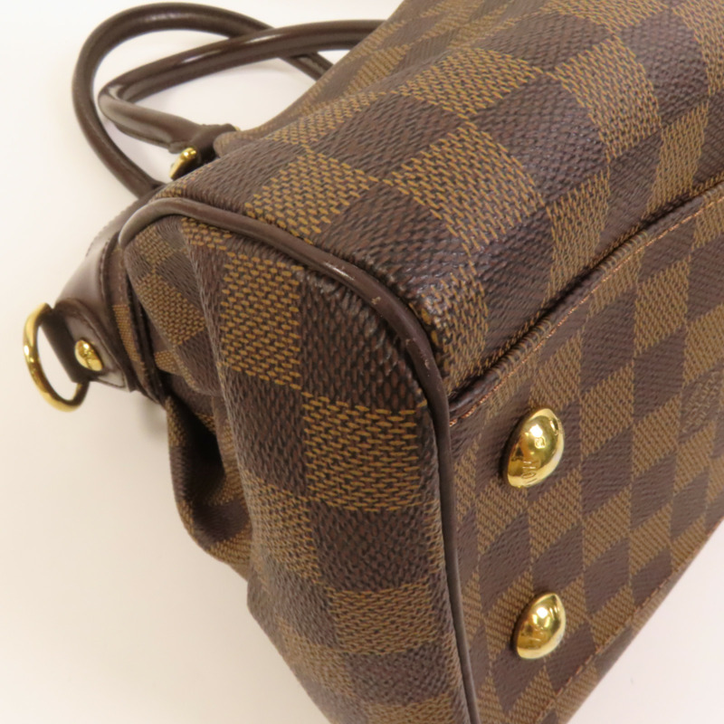 LOUIS VUITTON Damier Trevi金扣手挽肩背兩用袋棕色-11