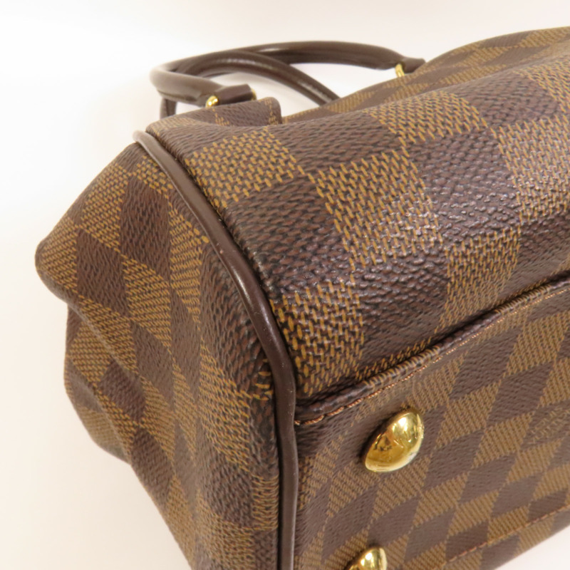 LOUIS VUITTON Damier Trevi金扣手挽肩背兩用袋棕色-13