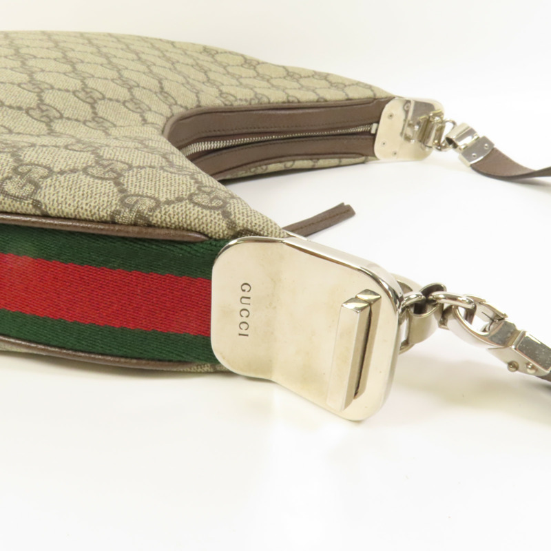 GUCCI 塗層帆布Attache銀扣手挽肩背兩用袋-5