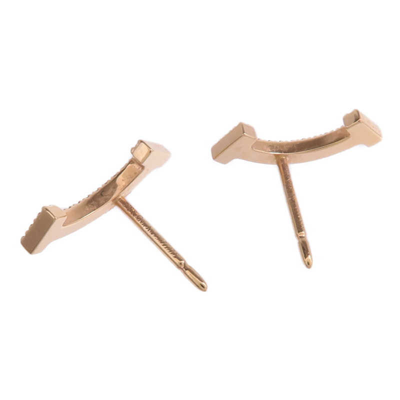 TIFFANY＆CO 18K玫瑰金T Smile Mini Earrings鑽石耳環-3