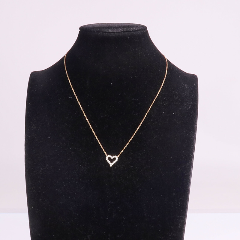 TIFFANY＆CO 18K玫瑰金Heart Pendant鑽石項鍊-9