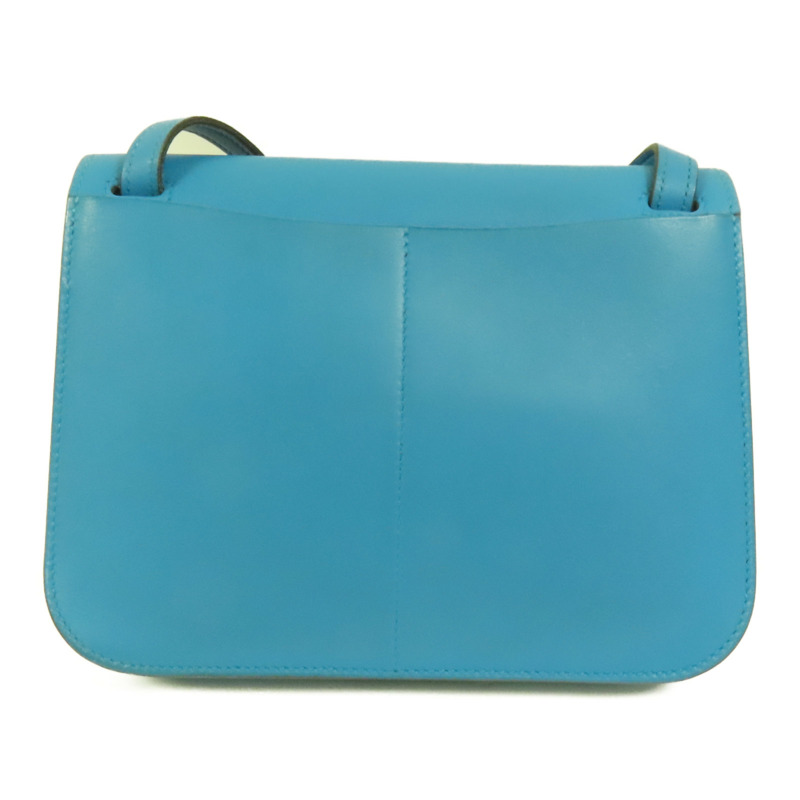 HERMES Swift皮革Mini Halzan銀扣手挽肩背兩用袋Bleu Zanzibar-1