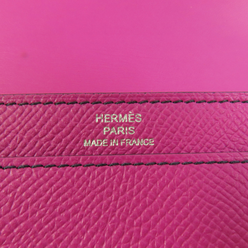 HERMES Epsom皮革Camail Long Wallet銀扣長錢包Magnolia-7