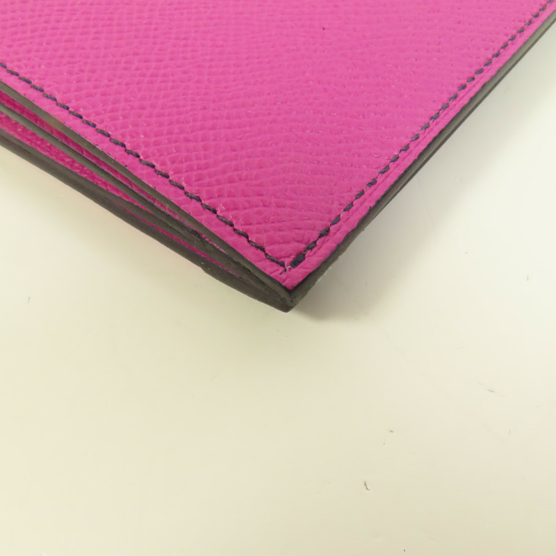 HERMES Epsom皮革Camail Long Wallet銀扣長錢包Magnolia-9