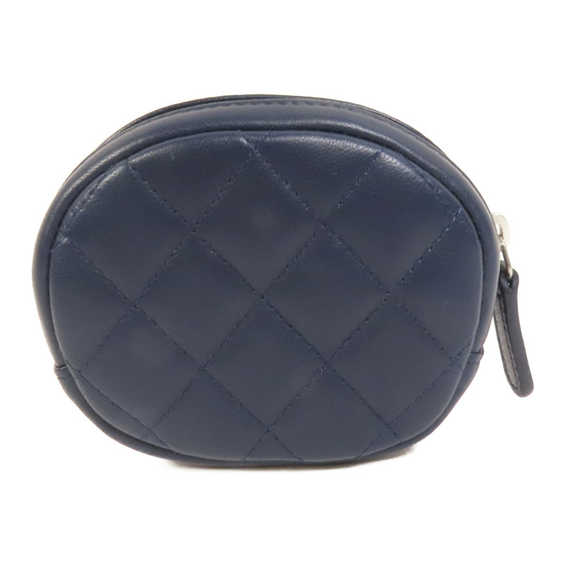 CHANEL 羊皮皮革Coin Case銀扣零錢包-1