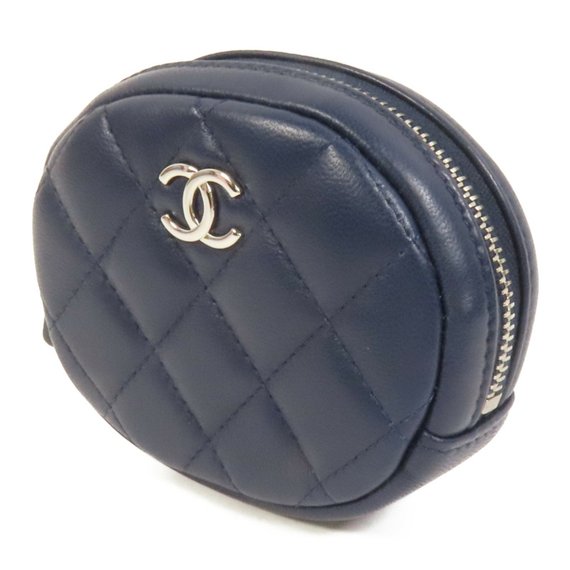 CHANEL 羊皮皮革Coin Case銀扣零錢包-2