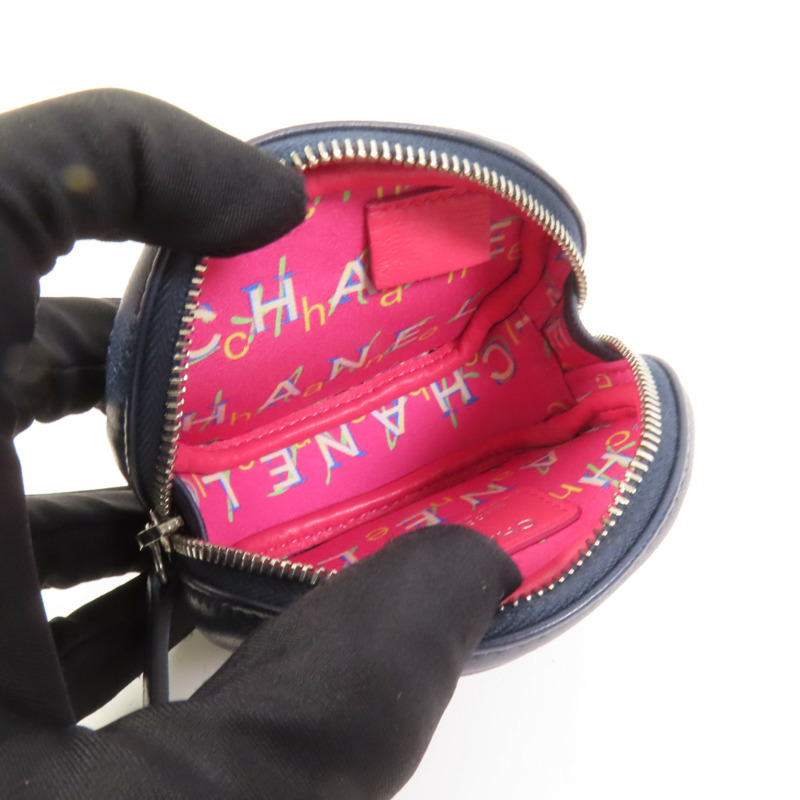 CHANEL 羊皮皮革Coin Case銀扣零錢包-6