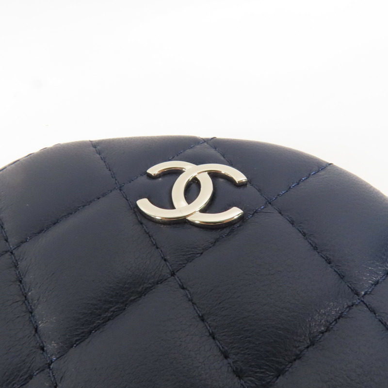 CHANEL 羊皮皮革Coin Case銀扣零錢包-7