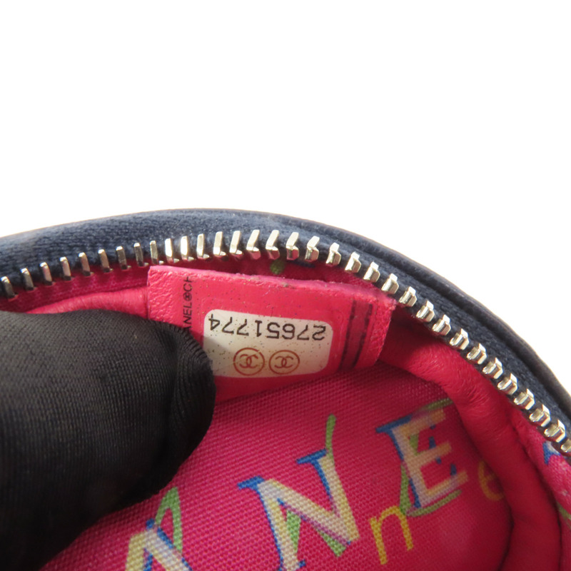 CHANEL 羊皮皮革Coin Case銀扣零錢包-9