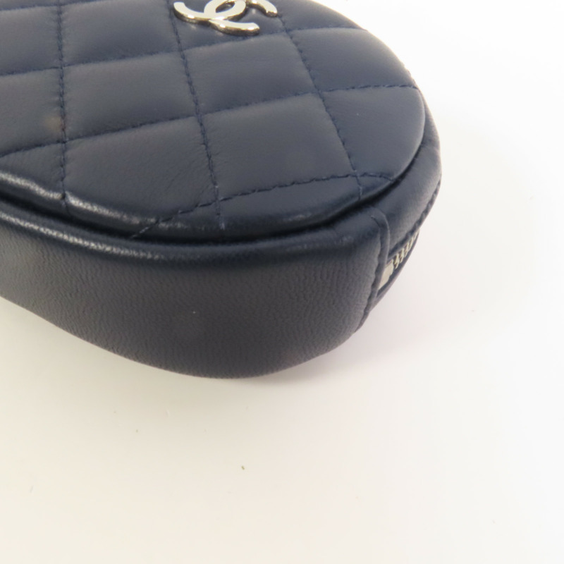 CHANEL 羊皮皮革Coin Case銀扣零錢包-12