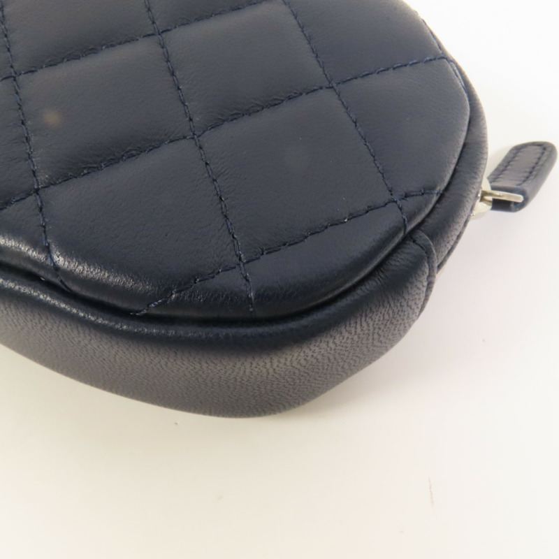 CHANEL 羊皮皮革Coin Case銀扣零錢包-13