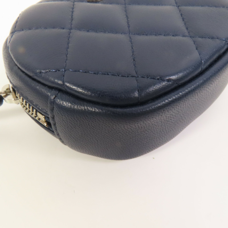 CHANEL 羊皮皮革Coin Case銀扣零錢包-14