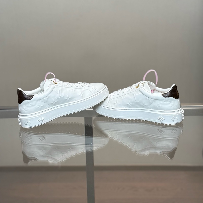 97新LOUIS VUITTON/路易威登 LV Time Out 白色浮雕老花滿印 尺碼/36.5碼，無附件一-5