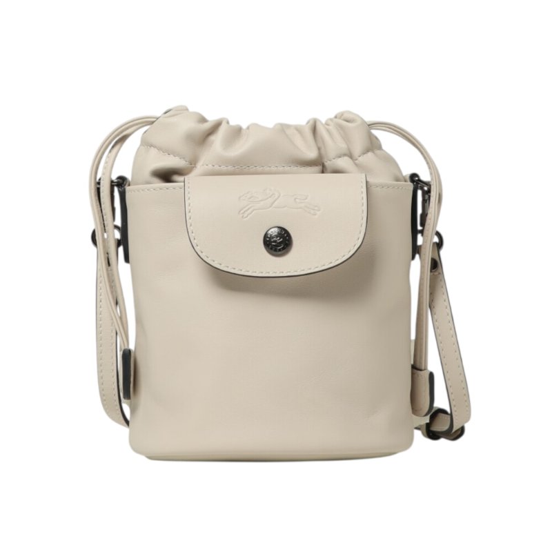 【LONGCHAMP】Le Pliage Xtra XS 牛皮 肩背包 斜背包 水桶包 白紙色 10317987555-3