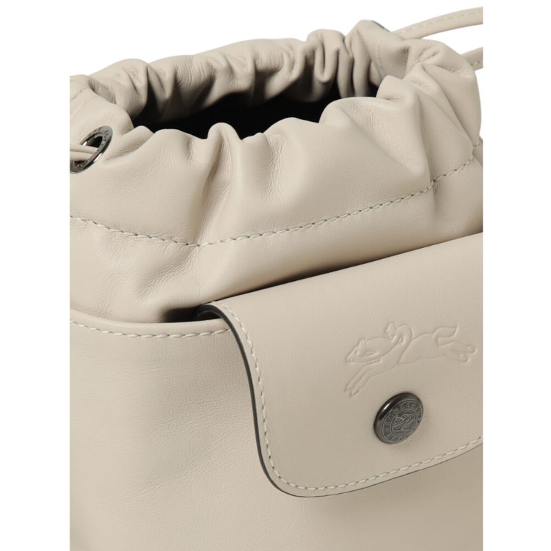 【LONGCHAMP】Le Pliage Xtra XS 牛皮 肩背包 斜背包 水桶包 白紙色 10317987555-4