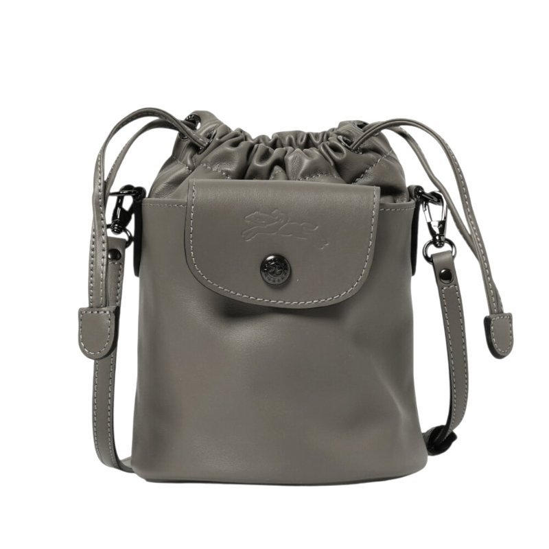 【LONGCHAMP】Le Pliage Xtra XS 牛皮 肩背包 斜背包 水桶包 灰色 斑鳩色 10317987P55-3
