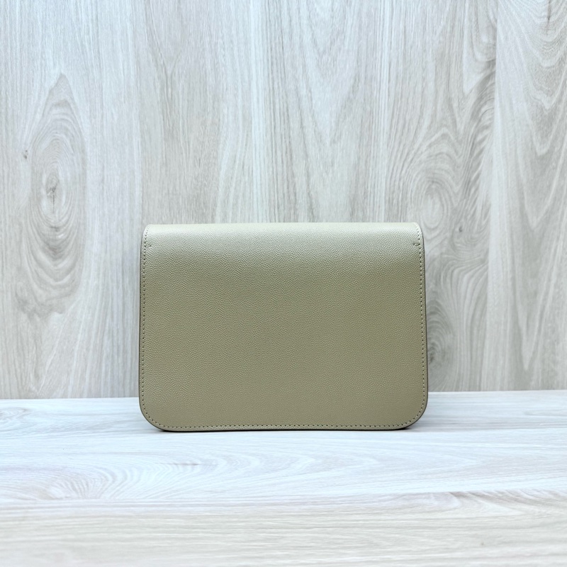 BURBERRY奶茶色粒面牛皮TB金釦雙層風琴包8020641-1