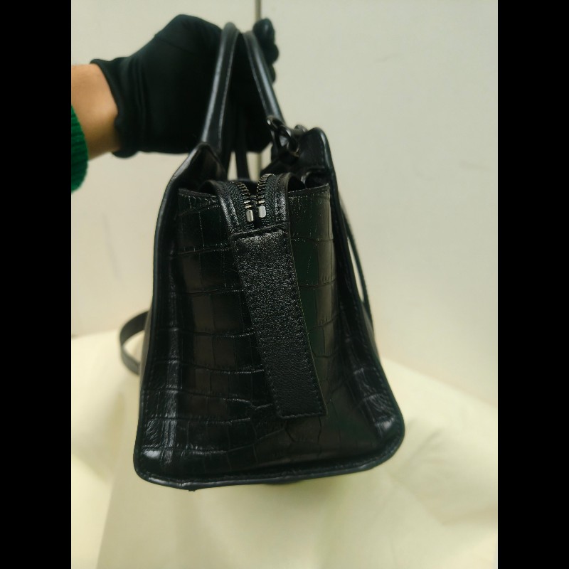 ‼️年前限時特賣‼️（原31800）至1/25⏰㊣✨YSL✨SAINT LAURENT 聖羅蘭 黑色 拼接 壓紋 鱷魚紋 烤漆 兩用 醫生包 手提包 肩背包包/二手精品/保證正品🌳二手樹屋🌳-4