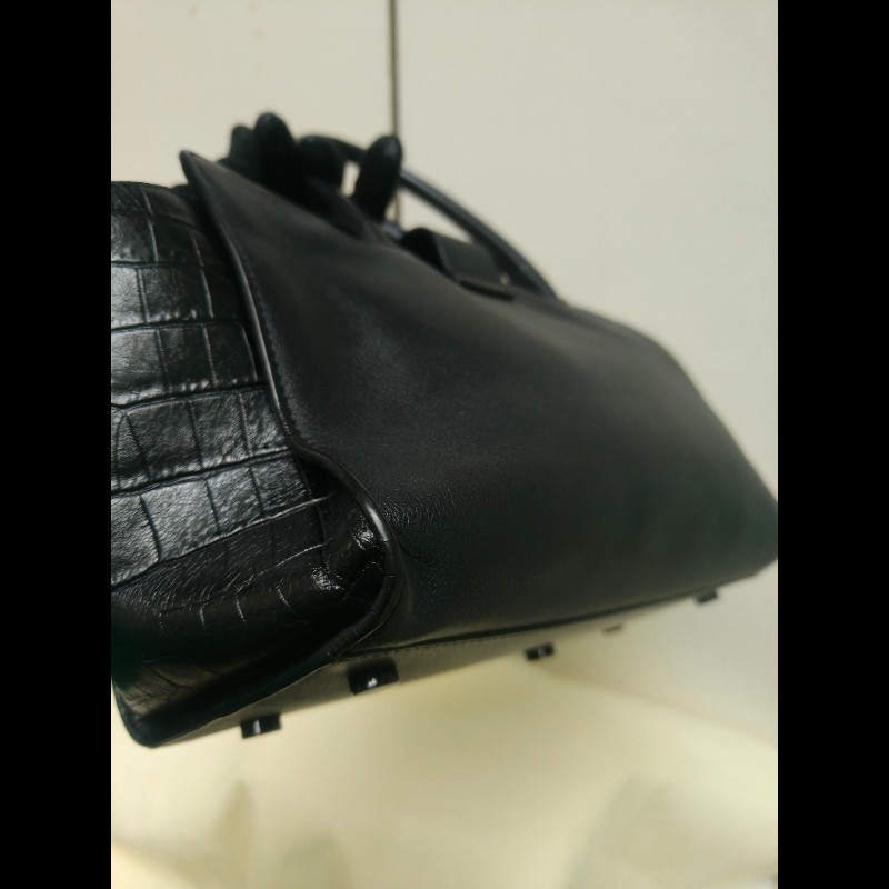 ‼️年前限時特賣‼️（原31800）至1/25⏰㊣✨YSL✨SAINT LAURENT 聖羅蘭 黑色 拼接 壓紋 鱷魚紋 烤漆 兩用 醫生包 手提包 肩背包包/二手精品/保證正品🌳二手樹屋🌳-10