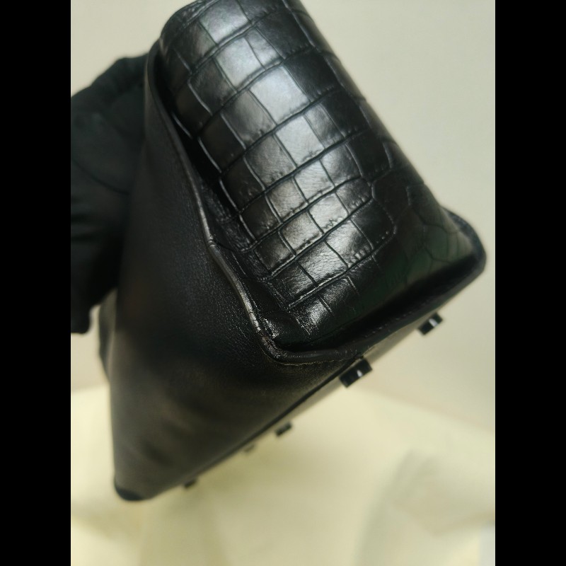 ‼️年前限時特賣‼️（原31800）至1/25⏰㊣✨YSL✨SAINT LAURENT 聖羅蘭 黑色 拼接 壓紋 鱷魚紋 烤漆 兩用 醫生包 手提包 肩背包包/二手精品/保證正品🌳二手樹屋🌳-11