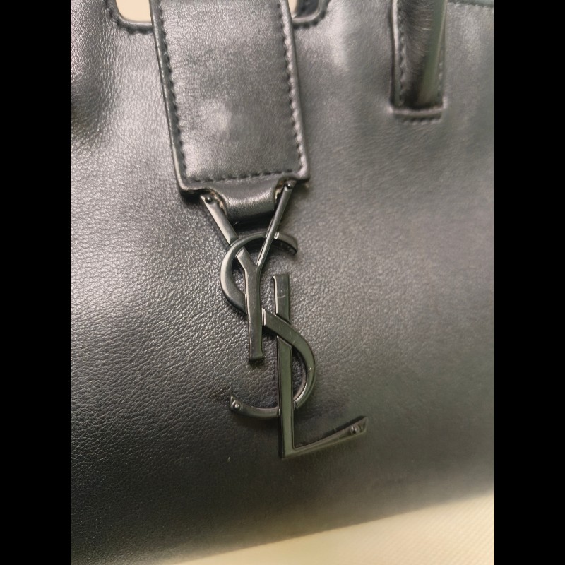 ‼️年前限時特賣‼️（原31800）至1/25⏰㊣✨YSL✨SAINT LAURENT 聖羅蘭 黑色 拼接 壓紋 鱷魚紋 烤漆 兩用 醫生包 手提包 肩背包包/二手精品/保證正品🌳二手樹屋🌳-13