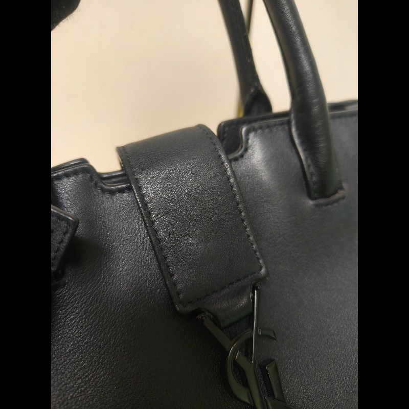 ‼️年前限時特賣‼️（原31800）至1/25⏰㊣✨YSL✨SAINT LAURENT 聖羅蘭 黑色 拼接 壓紋 鱷魚紋 烤漆 兩用 醫生包 手提包 肩背包包/二手精品/保證正品🌳二手樹屋🌳-20