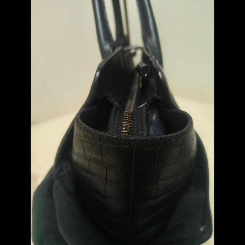 ‼️年前限時特賣‼️（原31800）至1/25⏰㊣✨YSL✨SAINT LAURENT 聖羅蘭 黑色 拼接 壓紋 鱷魚紋 烤漆 兩用 醫生包 手提包 肩背包包/二手精品/保證正品🌳二手樹屋🌳-22