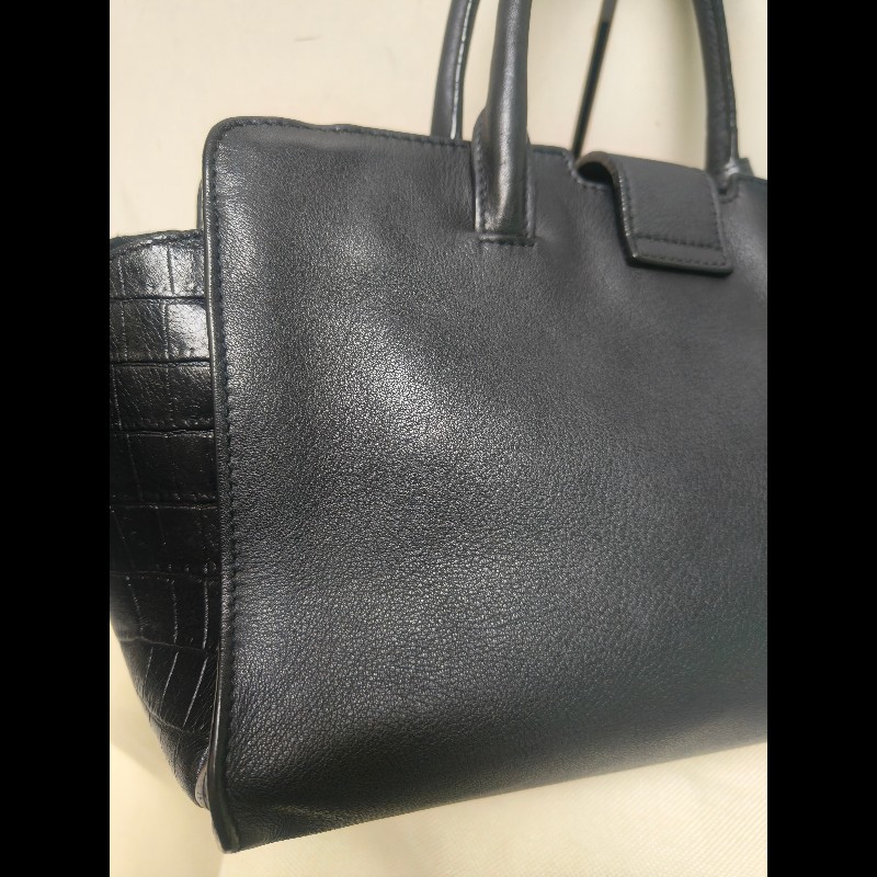 ‼️年前限時特賣‼️（原31800）至1/25⏰㊣✨YSL✨SAINT LAURENT 聖羅蘭 黑色 拼接 壓紋 鱷魚紋 烤漆 兩用 醫生包 手提包 肩背包包/二手精品/保證正品🌳二手樹屋🌳-24