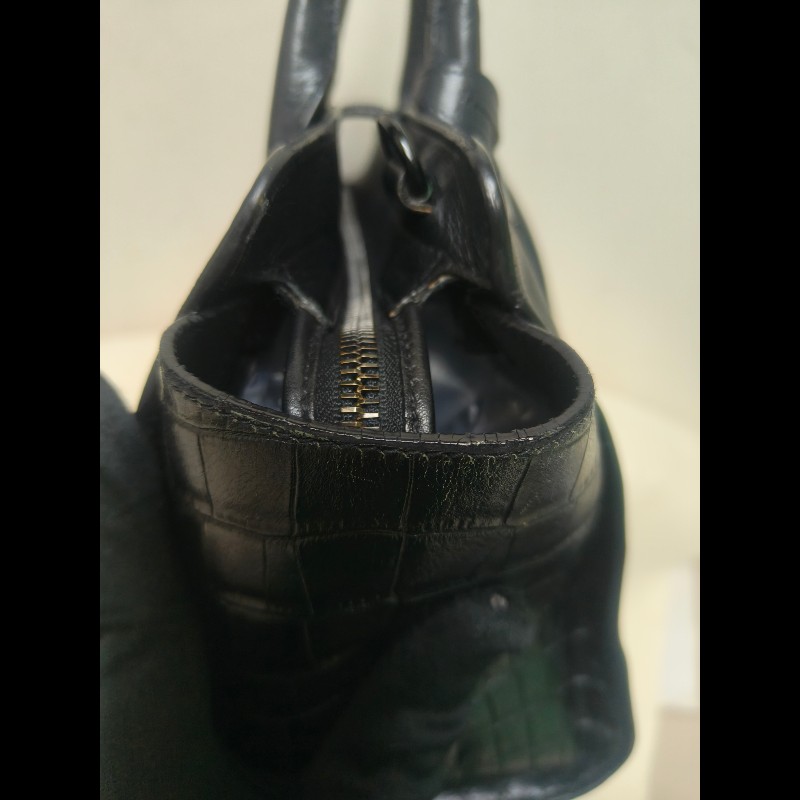 ‼️年前限時特賣‼️（原31800）至1/25⏰㊣✨YSL✨SAINT LAURENT 聖羅蘭 黑色 拼接 壓紋 鱷魚紋 烤漆 兩用 醫生包 手提包 肩背包包/二手精品/保證正品🌳二手樹屋🌳-28