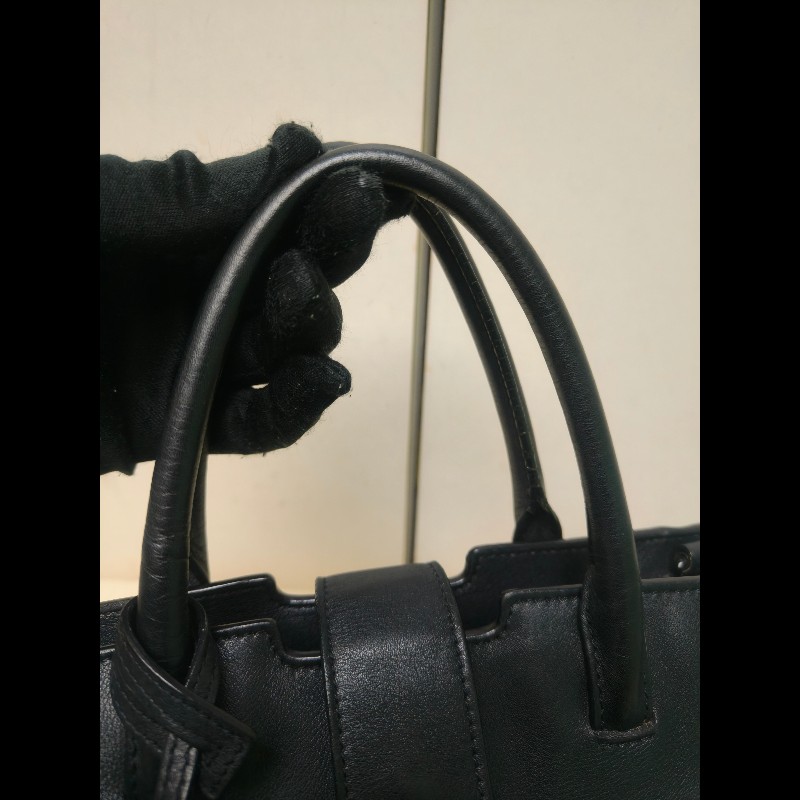 ‼️年前限時特賣‼️（原31800）至1/25⏰㊣✨YSL✨SAINT LAURENT 聖羅蘭 黑色 拼接 壓紋 鱷魚紋 烤漆 兩用 醫生包 手提包 肩背包包/二手精品/保證正品🌳二手樹屋🌳-30