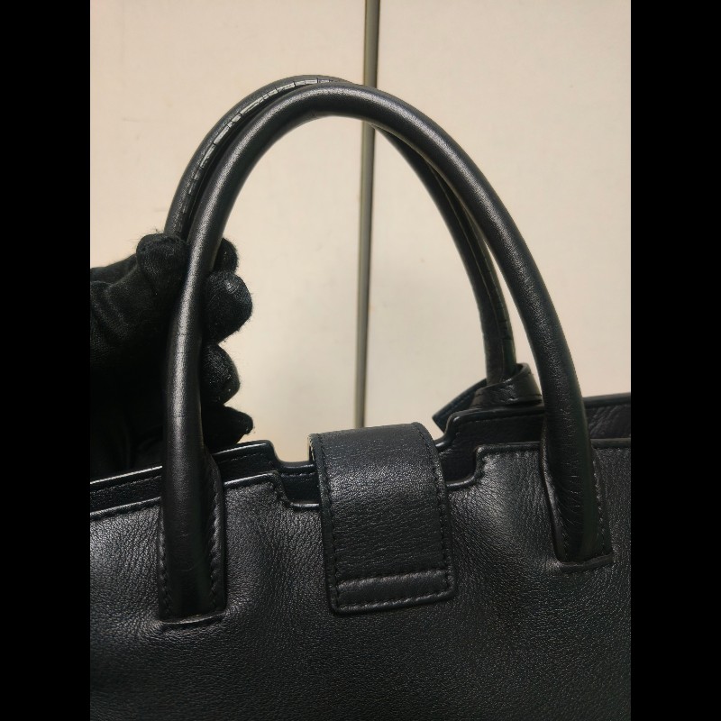 ‼️年前限時特賣‼️（原31800）至1/25⏰㊣✨YSL✨SAINT LAURENT 聖羅蘭 黑色 拼接 壓紋 鱷魚紋 烤漆 兩用 醫生包 手提包 肩背包包/二手精品/保證正品🌳二手樹屋🌳-32
