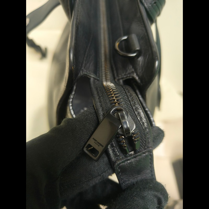 ‼️年前限時特賣‼️（原31800）至1/25⏰㊣✨YSL✨SAINT LAURENT 聖羅蘭 黑色 拼接 壓紋 鱷魚紋 烤漆 兩用 醫生包 手提包 肩背包包/二手精品/保證正品🌳二手樹屋🌳-41