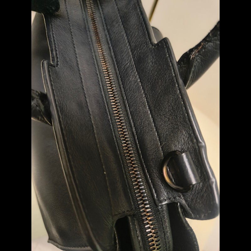 ‼️年前限時特賣‼️（原31800）至1/25⏰㊣✨YSL✨SAINT LAURENT 聖羅蘭 黑色 拼接 壓紋 鱷魚紋 烤漆 兩用 醫生包 手提包 肩背包包/二手精品/保證正品🌳二手樹屋🌳-44