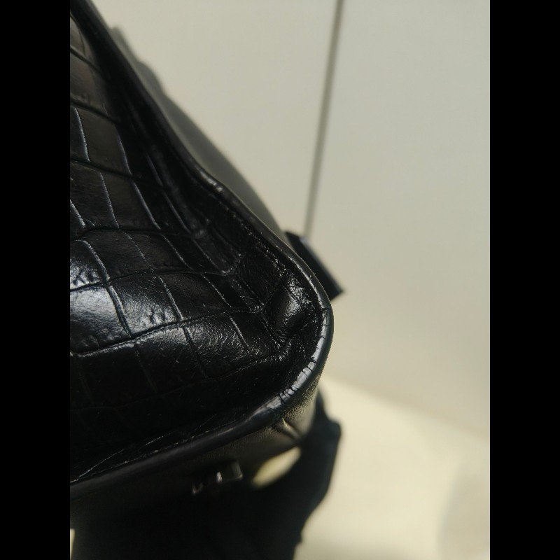 ‼️年前限時特賣‼️（原31800）至1/25⏰㊣✨YSL✨SAINT LAURENT 聖羅蘭 黑色 拼接 壓紋 鱷魚紋 烤漆 兩用 醫生包 手提包 肩背包包/二手精品/保證正品🌳二手樹屋🌳-65