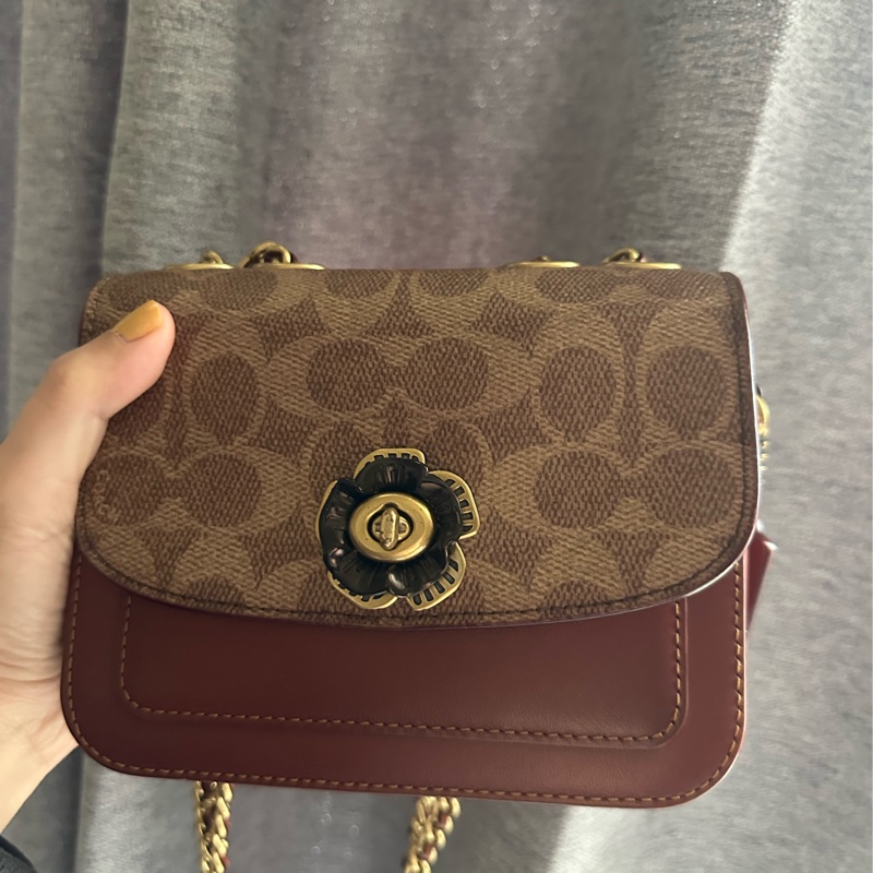Coach madison 16 山茶花 老花 復古小方包-7