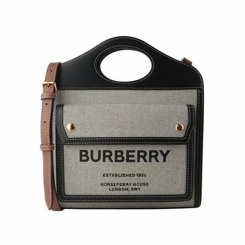 【包稅】BURBERRY 帆布雙色口袋迷你斜背包 8032437