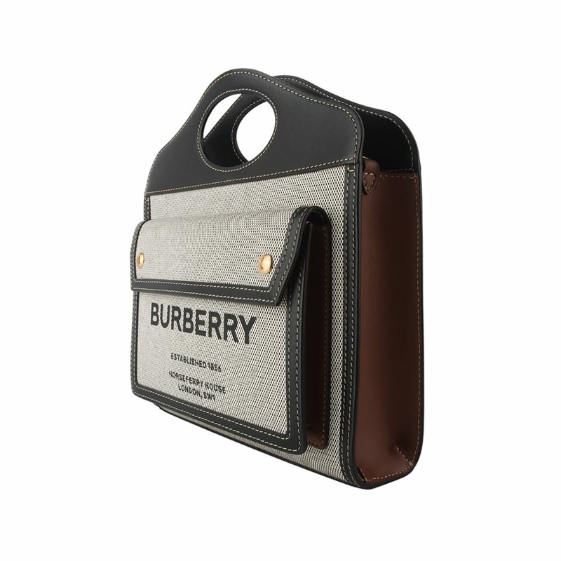【包稅】BURBERRY 帆布雙色口袋迷你斜背包 8032437-1
