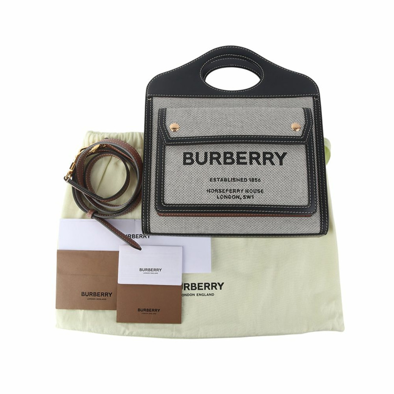 【包稅】BURBERRY 帆布雙色口袋迷你斜背包 8032437-7