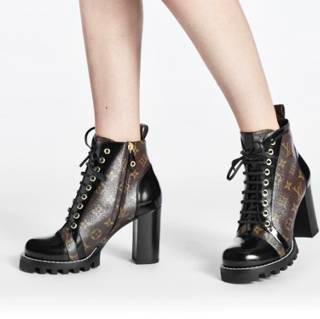 LV原花拚黑牛皮Star Trail短靴1A2Y7W-1