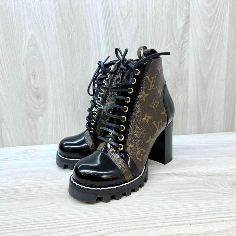 LV原花拚黑牛皮Star Trail短靴1A2Y7W-6