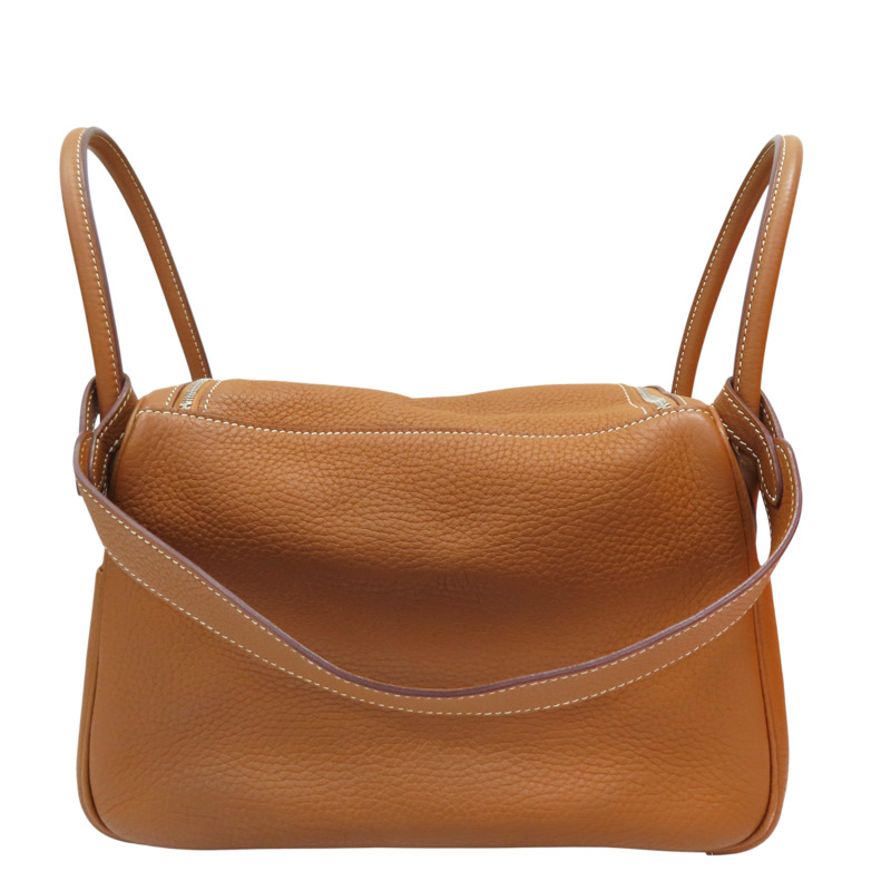 金棕色 Clemence 牛皮 Lindy 26 肩背包 Z刻 銀扣【HERMES 愛馬仕】 H073428CK37-1