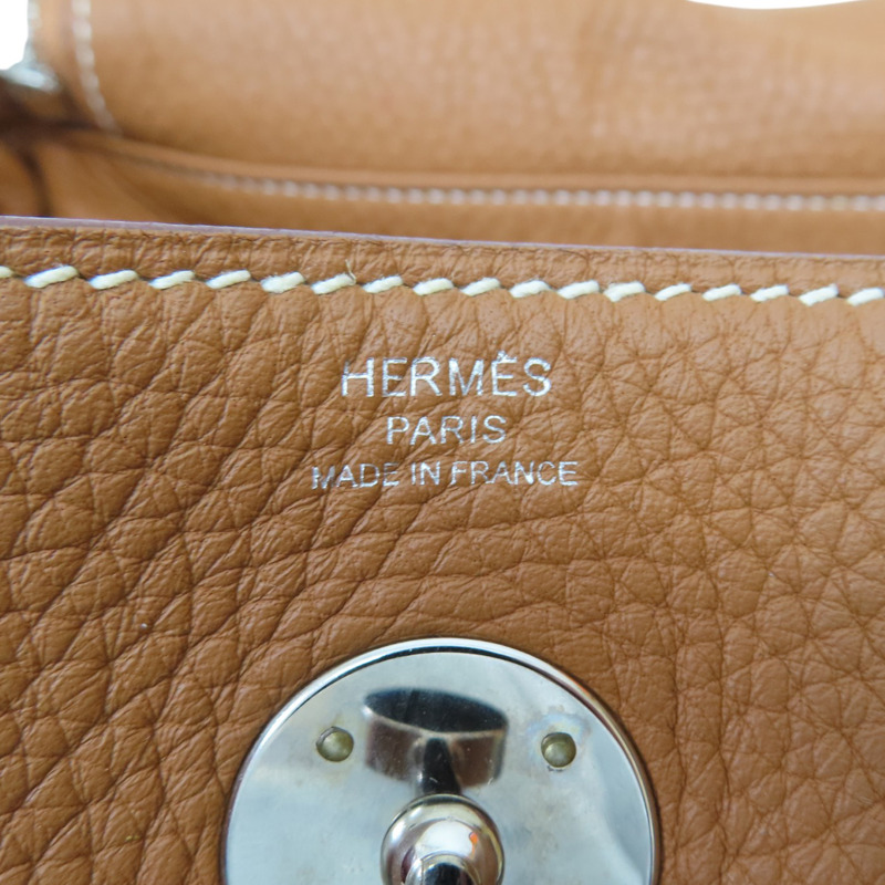 金棕色 Clemence 牛皮 Lindy 26 肩背包 Z刻 銀扣【HERMES 愛馬仕】 H073428CK37-5