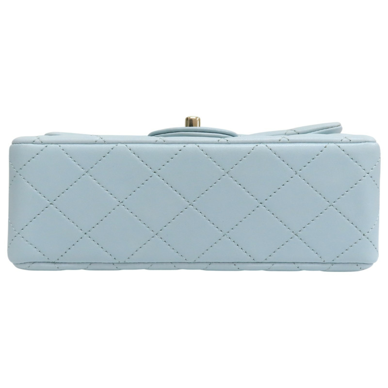 藍色 菱格紋 羊皮 Mini Coco Handle 鍊帶 兩用包 AS2431【CHANEL 香奈兒】 AS2431-3