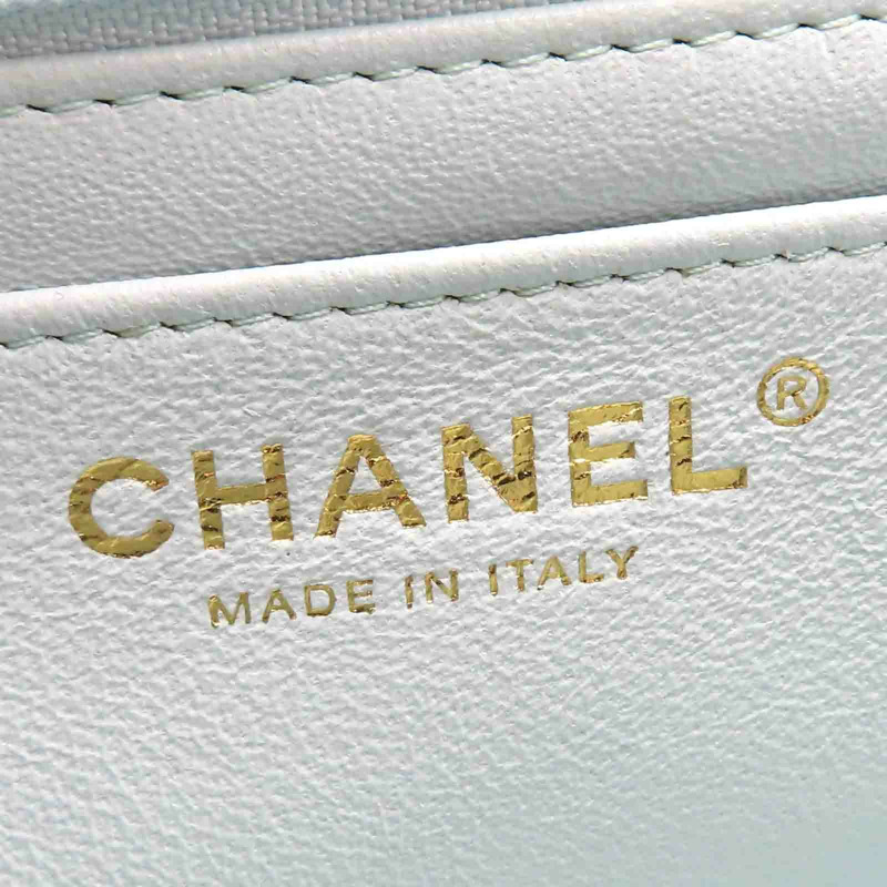 藍色 菱格紋 羊皮 Mini Coco Handle 鍊帶 兩用包 AS2431【CHANEL 香奈兒】 AS2431-8