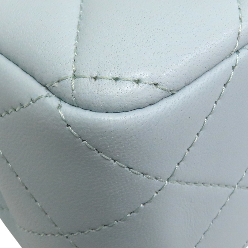 藍色 菱格紋 羊皮 Mini Coco Handle 鍊帶 兩用包 AS2431【CHANEL 香奈兒】 AS2431-15