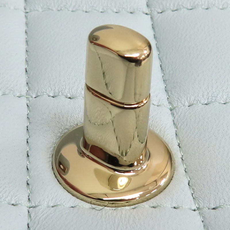 藍色 菱格紋 羊皮 Mini Coco Handle 鍊帶 兩用包 AS2431【CHANEL 香奈兒】 AS2431-17