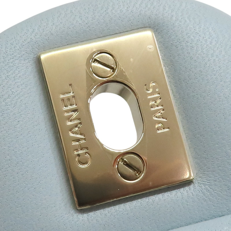 藍色 菱格紋 羊皮 Mini Coco Handle 鍊帶 兩用包 AS2431【CHANEL 香奈兒】 AS2431-18