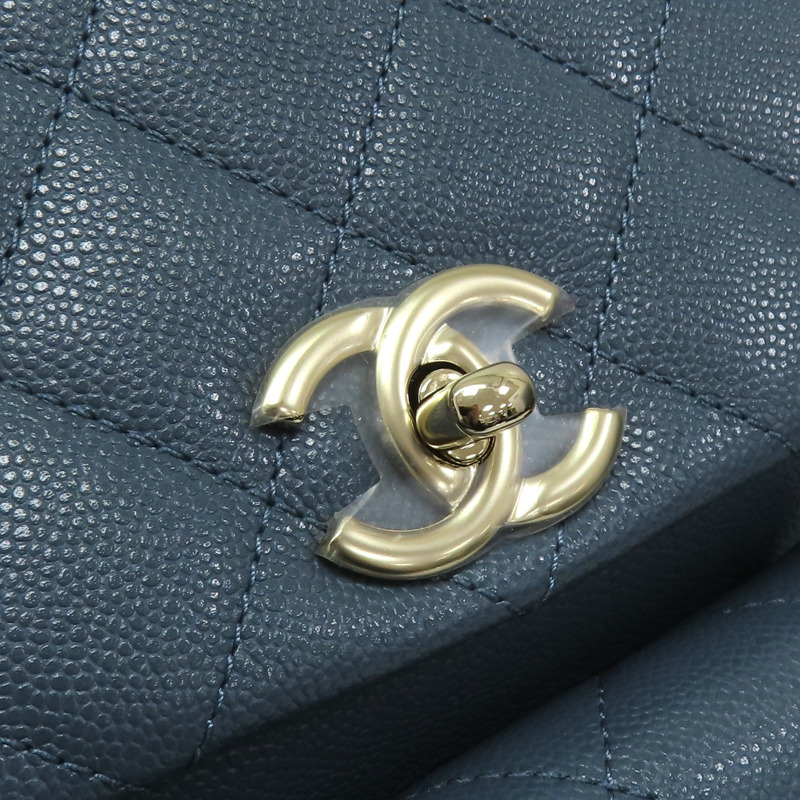 藍色 荔枝紋 牛皮 23K Duma 後背包 AS4398【CHANEL 香奈兒】 AS4398-10